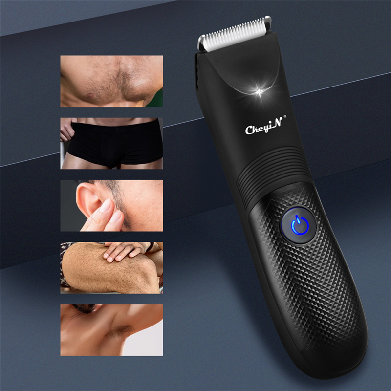 Hair Trimmer Men's Body Grooming Clipper Pubic Epilator Ceramic Blade Waterproof Male Hygiene Razor Safe Shaver