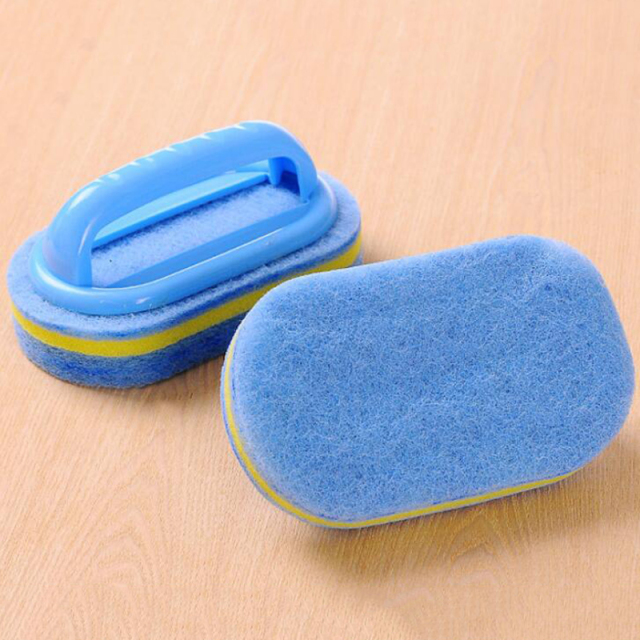 Bathroom Toilet Wall Cleaning Bath Brush Handle Sponge Bath BottomBathtub Ceramic Cleaning Tools