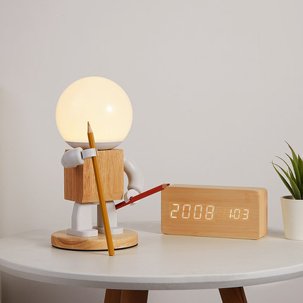 Nordic Desk Lamp Boys Bedside Modern Robot Table Lighting Living Room Bedside Decoration Read Night Sleep Lamp Children's Lights