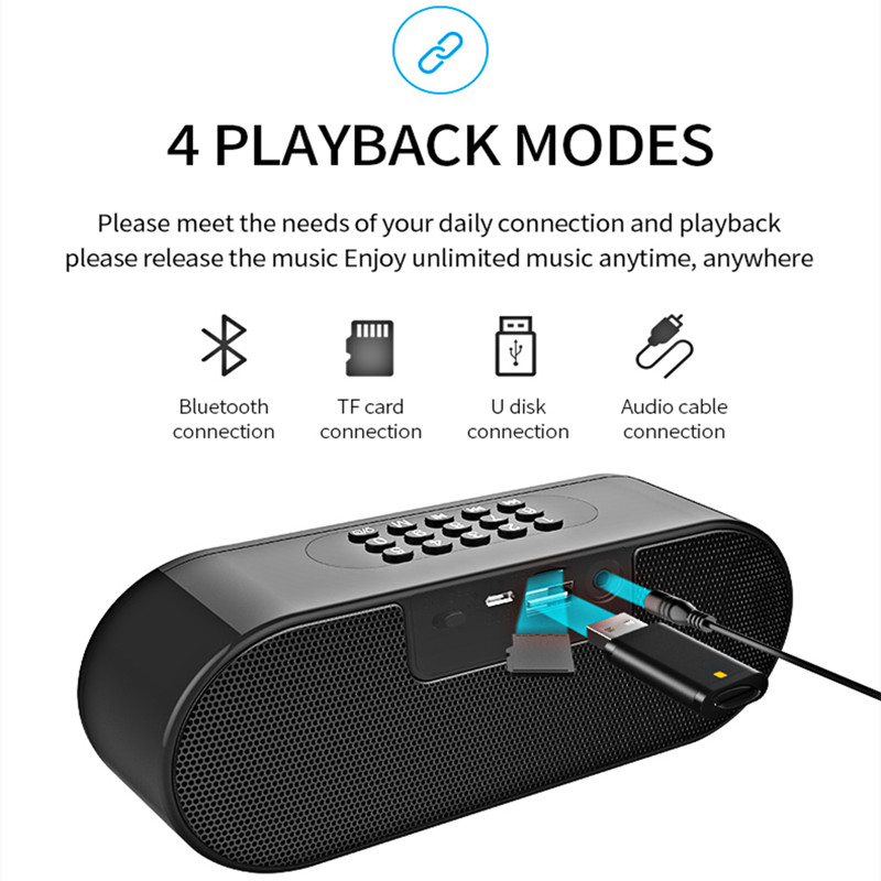 Bluetooth Speaker Portable Wireless Speaker Sound System 10W Music Surround Water Radio Proof Outdoor  Radio Alarm Clock