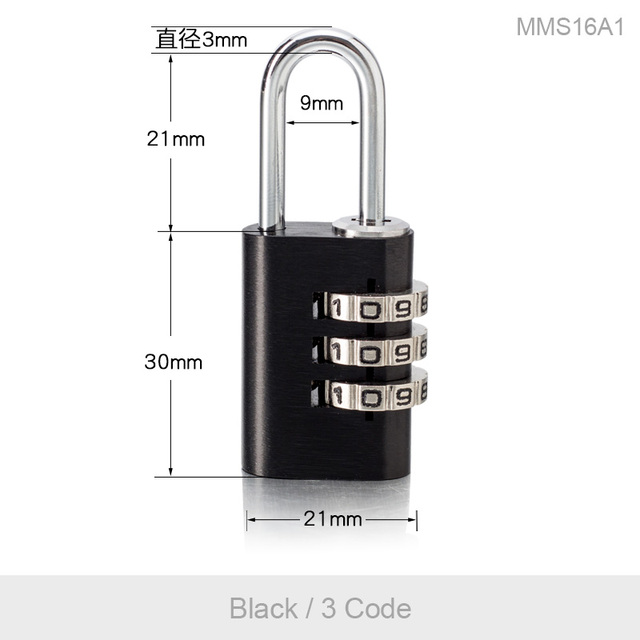 Can Set Your Own Password Padlock for Secret Notebook Small Furniture Cabinet Drawer Suitcase Storage Bag Digit Combination Lock