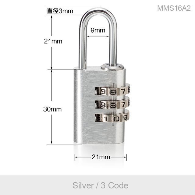 Can Set Your Own Password Padlock for Secret Notebook Small Furniture Cabinet Drawer Suitcase Storage Bag Digit Combination Lock