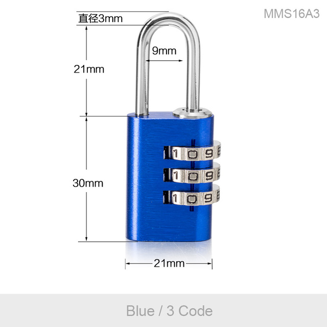 Can Set Your Own Password Padlock for Secret Notebook Small Furniture Cabinet Drawer Suitcase Storage Bag Digit Combination Lock