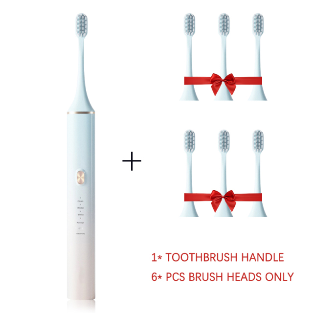 Sonic Electric Toothbrush USB Charger IPX7 Waterproof Dupont Bristles Smart Timing 4 Cleaning Modes