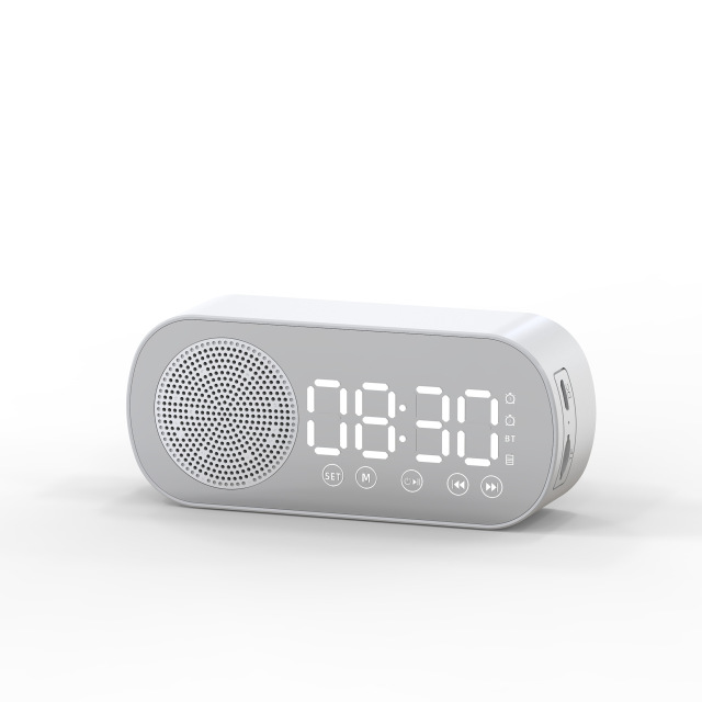 New Wireless Bluetooth Speaker HD Mirror Clock Alarm Card Radio Gift Mini Stereo Bluetooth Portable Speaker