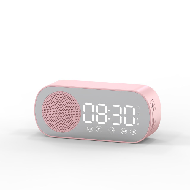 New Wireless Bluetooth Speaker HD Mirror Clock Alarm Card Radio Gift Mini Stereo Bluetooth Portable Speaker
