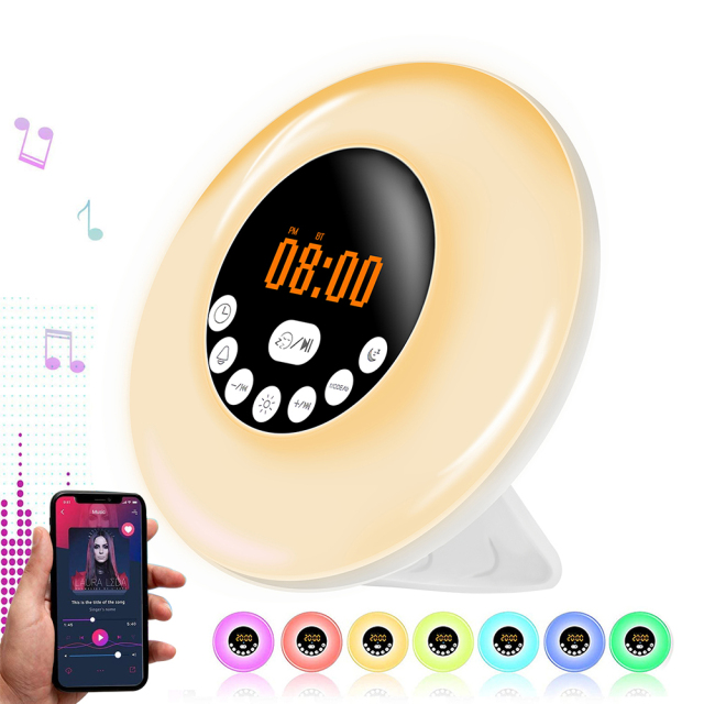Multifunctional Bluetooth Speaker Portable Wireless Speaker With Coloful Atmosphere Lamp Alarm Clock TF Card Player Sound Box
