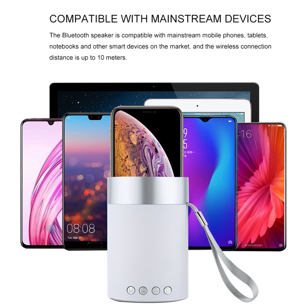 Wireless Bluetooth Speaker LED Light Mini Card Small Sound Subwoofer Outdoor Portable Deep Bass Hands-Free Speaker