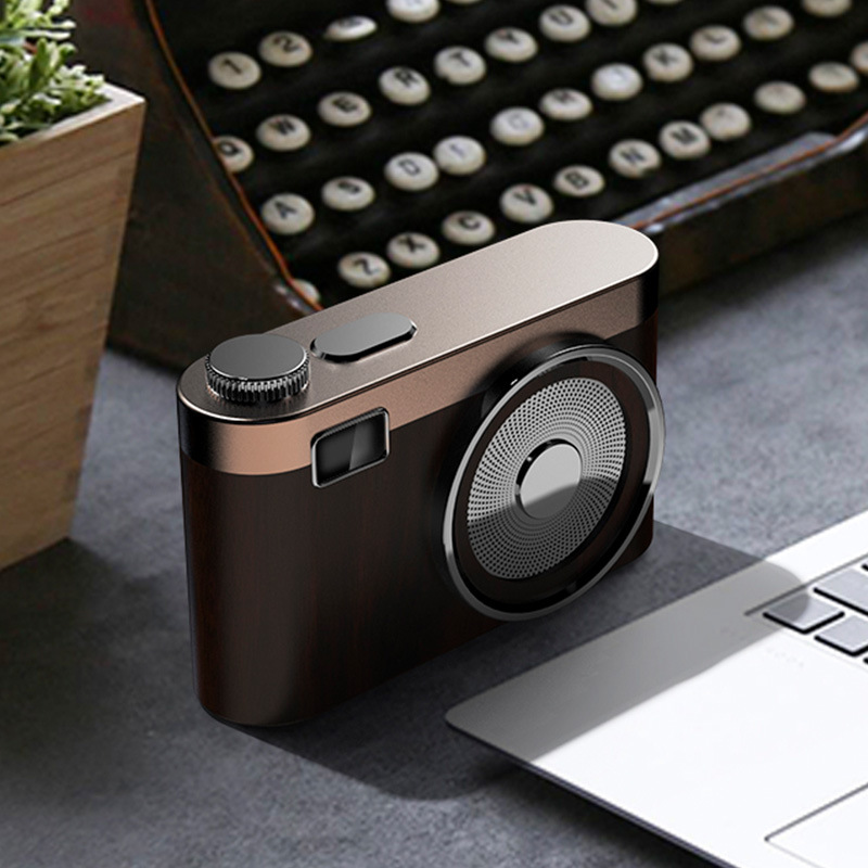 Sound Quality Retro Small Camera Bluetooth Card Speaker TF Card 5000 MA Portable Charging Treasure 5000mAh Large Capacity