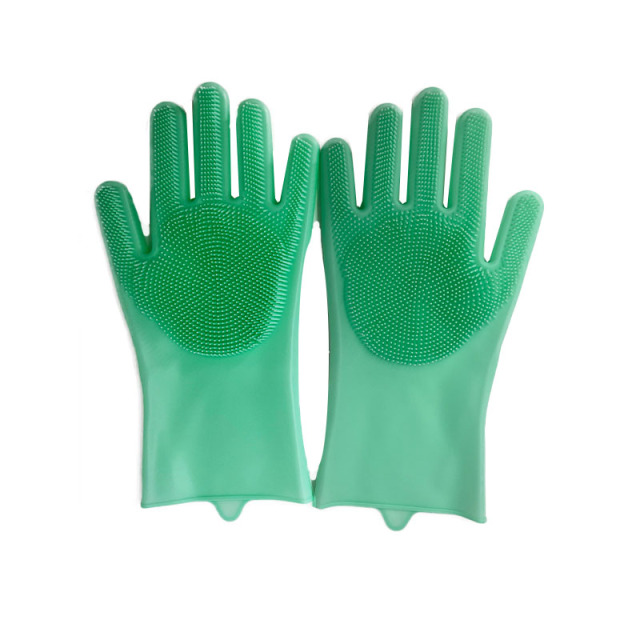 1Pair  Dishwashing Cleaning Gloves  Silicone Rubber Dish Washing Glove for Household Scrubber  Kitchen Clean Tool Scrub