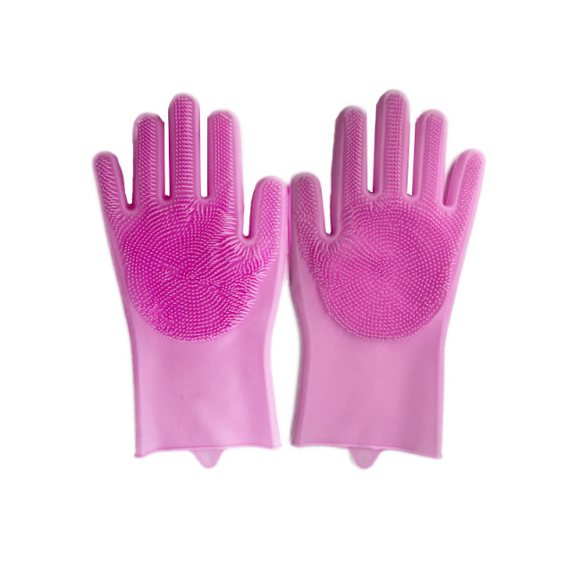 1Pair  Dishwashing Cleaning Gloves  Silicone Rubber Dish Washing Glove for Household Scrubber  Kitchen Clean Tool Scrub