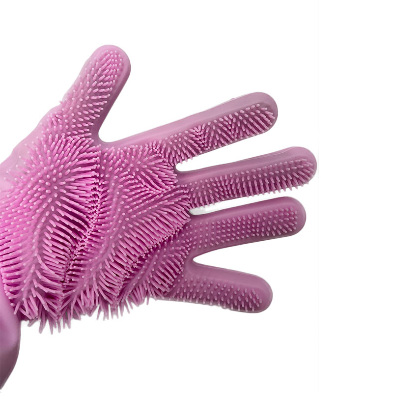 1Pair  Dishwashing Cleaning Gloves  Silicone Rubber Dish Washing Glove for Household Scrubber  Kitchen Clean Tool Scrub