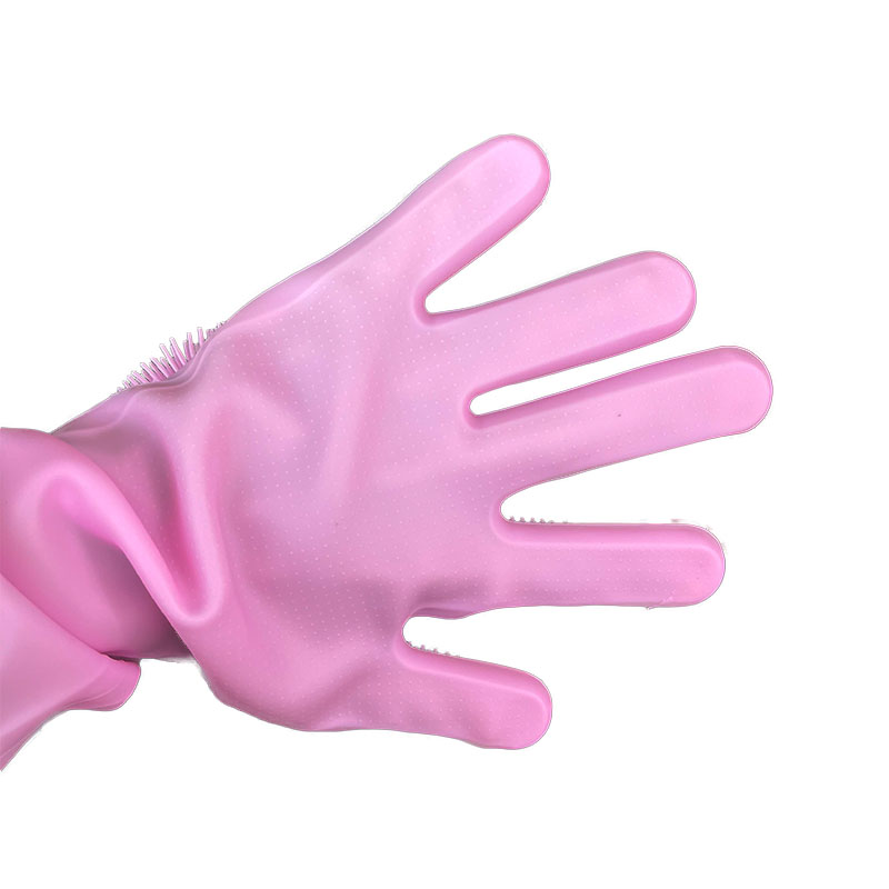 1Pair  Dishwashing Cleaning Gloves  Silicone Rubber Dish Washing Glove for Household Scrubber  Kitchen Clean Tool Scrub