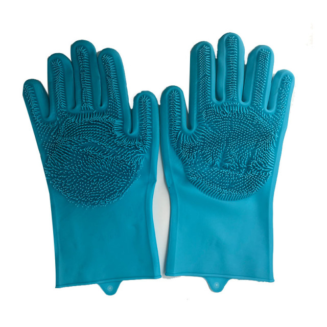 1Pair  Dishwashing Cleaning Gloves  Silicone Rubber Dish Washing Glove for Household Scrubber  Kitchen Clean Tool Scrub