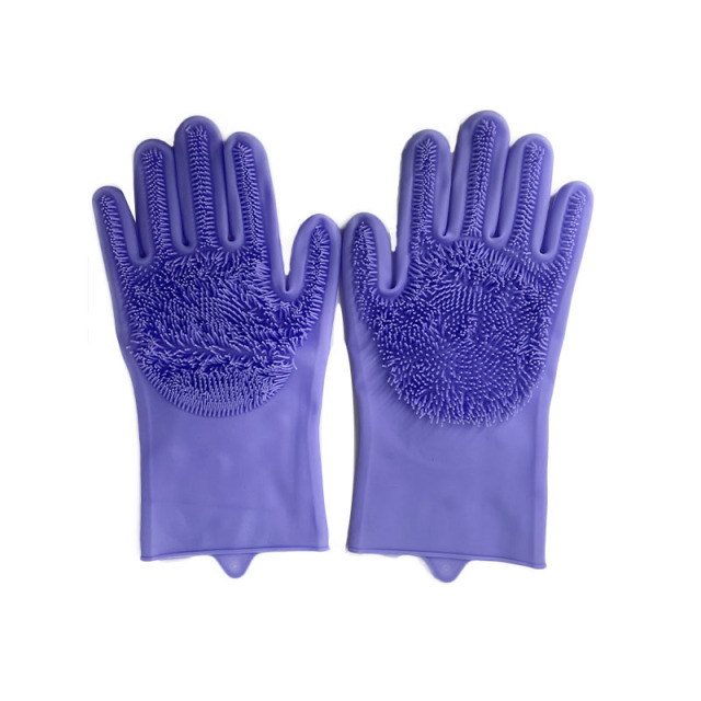 1Pair  Dishwashing Cleaning Gloves  Silicone Rubber Dish Washing Glove for Household Scrubber  Kitchen Clean Tool Scrub