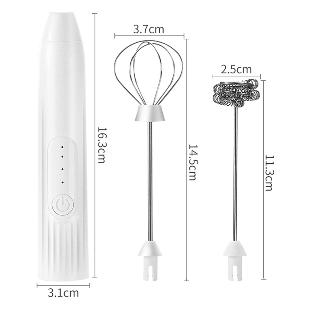 Kitchen Electric Coffee Mixer Rechargeable Milk Shaker Maker Frother Foamer USB Charging Egg Beater Handheld 3-Speed Adjustable Blender