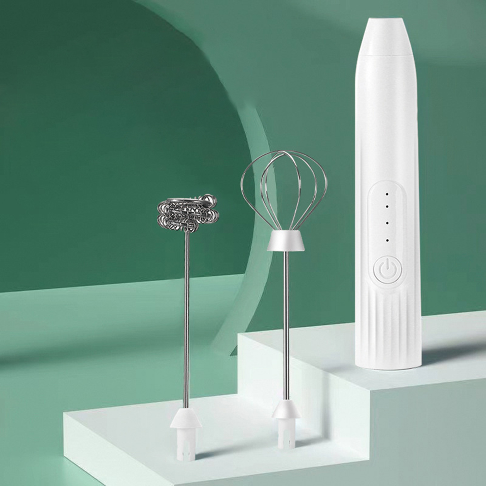 Kitchen Electric Coffee Mixer Rechargeable Milk Shaker Maker Frother Foamer USB Charging Egg Beater Handheld 3-Speed Adjustable Blender