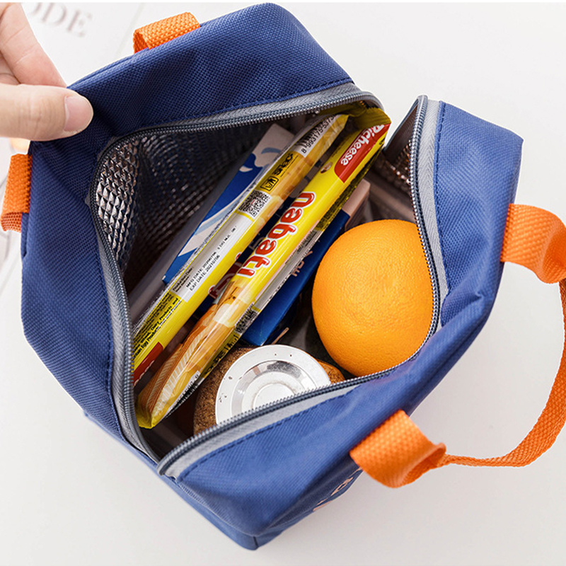 New Cartoon Insulated Lunch Bag Zipper Lunch Bag Bag Aluminum Film Thickened Large Capacity Portable Lunch Box Handbag