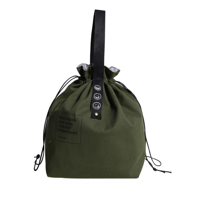 Portable Women's Bag Lunch Box Canvas Thermal Insulation Box Handbag