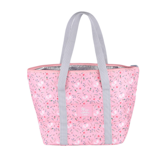 Floral Printing Thermal Insulated Lunch Bag For Women Girls Portable Carry Tote Cooler Lunch Box Handbag