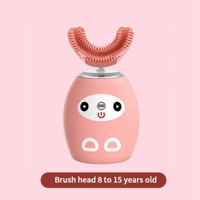 Children U-shaped Electric Toothbrush Mouth-contained Silicone Braces USB Charging Ultrasonic Toothbrush Music English Version