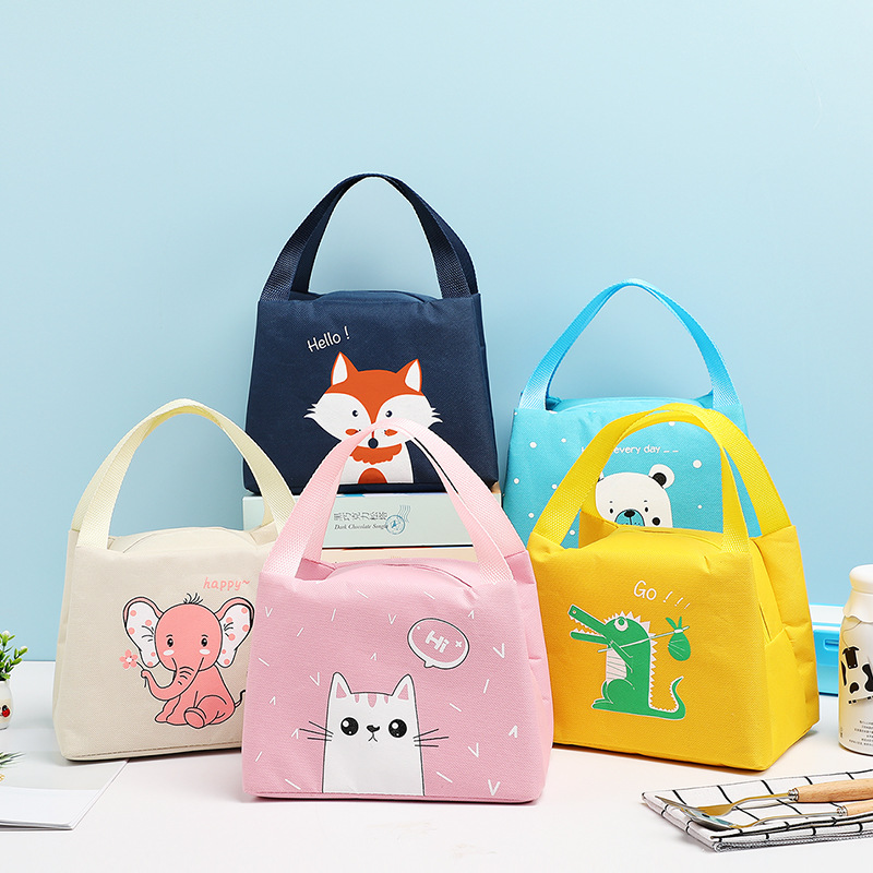 Cartoon Insulated Lunch Bag Portable Thermal Lunch Box Picnic Supplies Bags Large Capacity Handbag