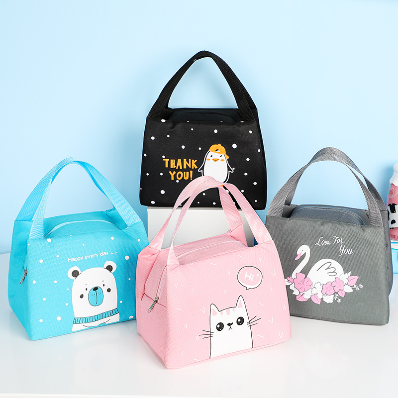Cartoon Insulated Lunch Bag Portable Thermal Lunch Box Picnic Supplies Bags Large Capacity Handbag