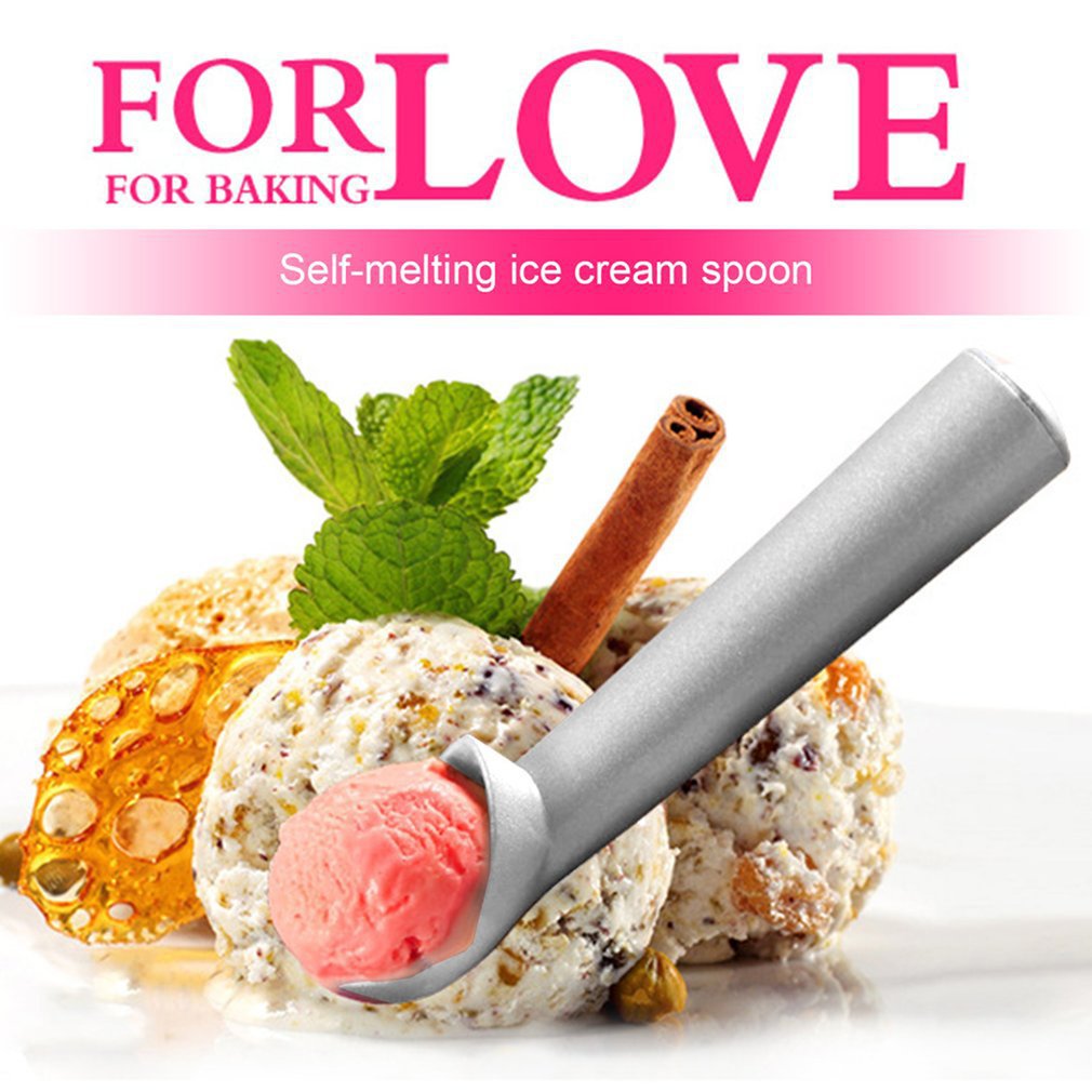 Portable Practical Non-Stick Anti-Freeze Aluminum Alloy Ice Cream Scoop Fruit Dessert Spoon Ice Cream Ball Maker Kitchen Tool