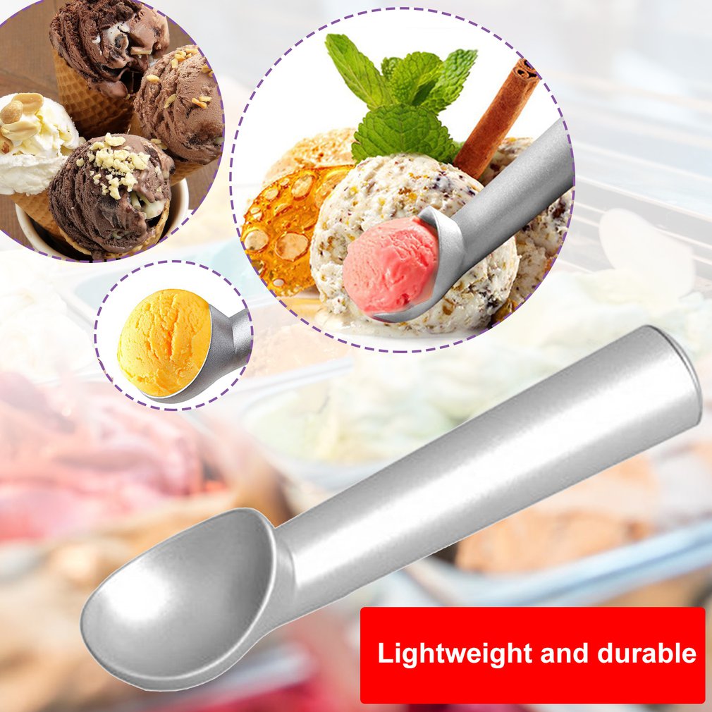 Portable Practical Non-Stick Anti-Freeze Aluminum Alloy Ice Cream Scoop Fruit Dessert Spoon Ice Cream Ball Maker Kitchen Tool