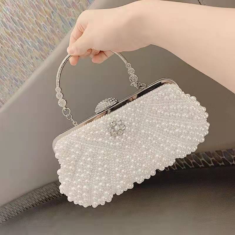 New Banquet Bag Pearl Bag Celebrity Handbag Bridal Oblique Handbag