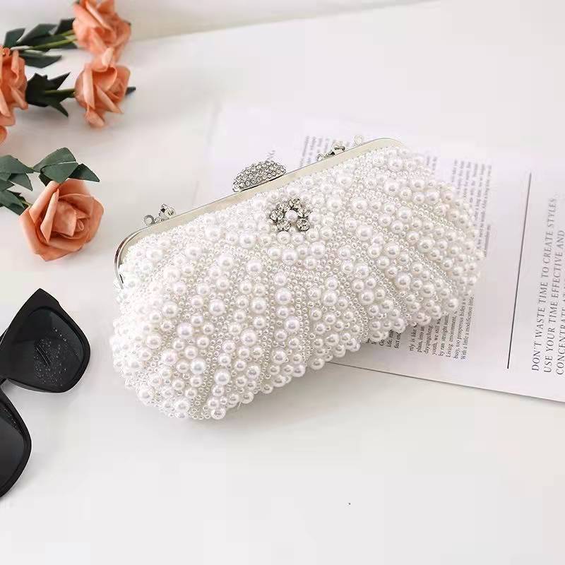 New Banquet Bag Pearl Bag Celebrity Handbag Bridal Oblique Handbag