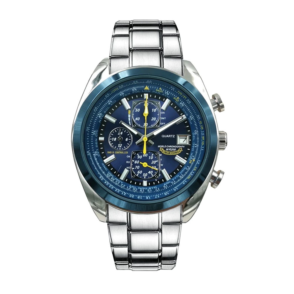 2022 New Citizen Watch Luxury Stainless Steel Quartz Watch Classic Black Blue Dial Men's Watch Top Leather Strap Chronograph