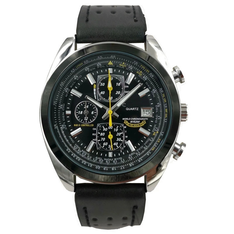 2022 New Citizen Watch Luxury Stainless Steel Quartz Watch Classic Black Blue Dial Men's Watch Top Leather Strap Chronograph