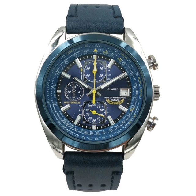 2022 New Citizen Watch Luxury Stainless Steel Quartz Watch Classic Black Blue Dial Men's Watch Top Leather Strap Chronograph
