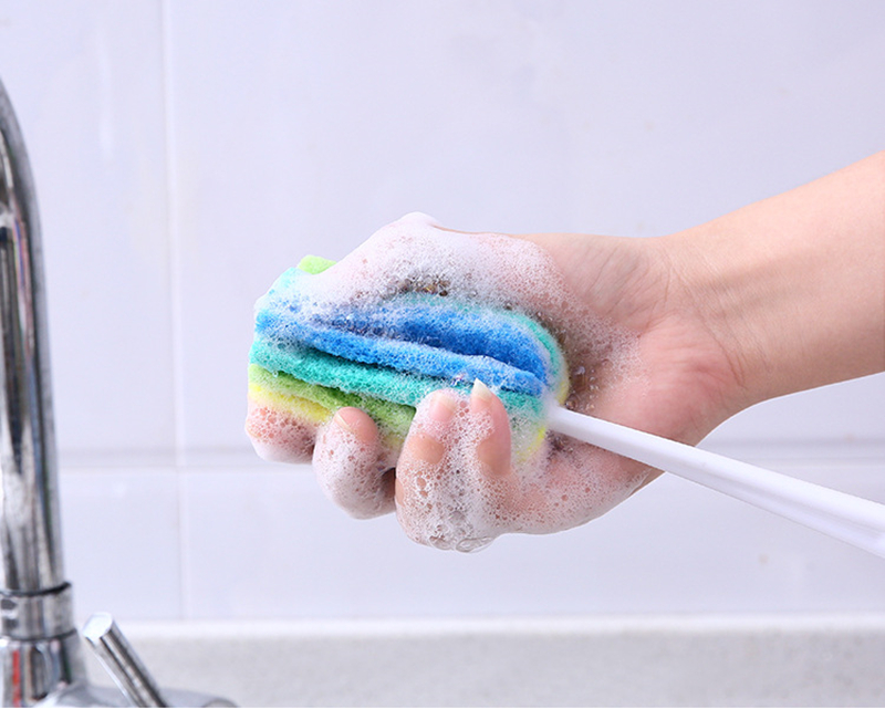 1Pcs Cup Brush Kitchen Cleaning Tool Sponge Brush For Wineglass Bottle Coffe Tea Glass Cup Mug handle Brush wholesale