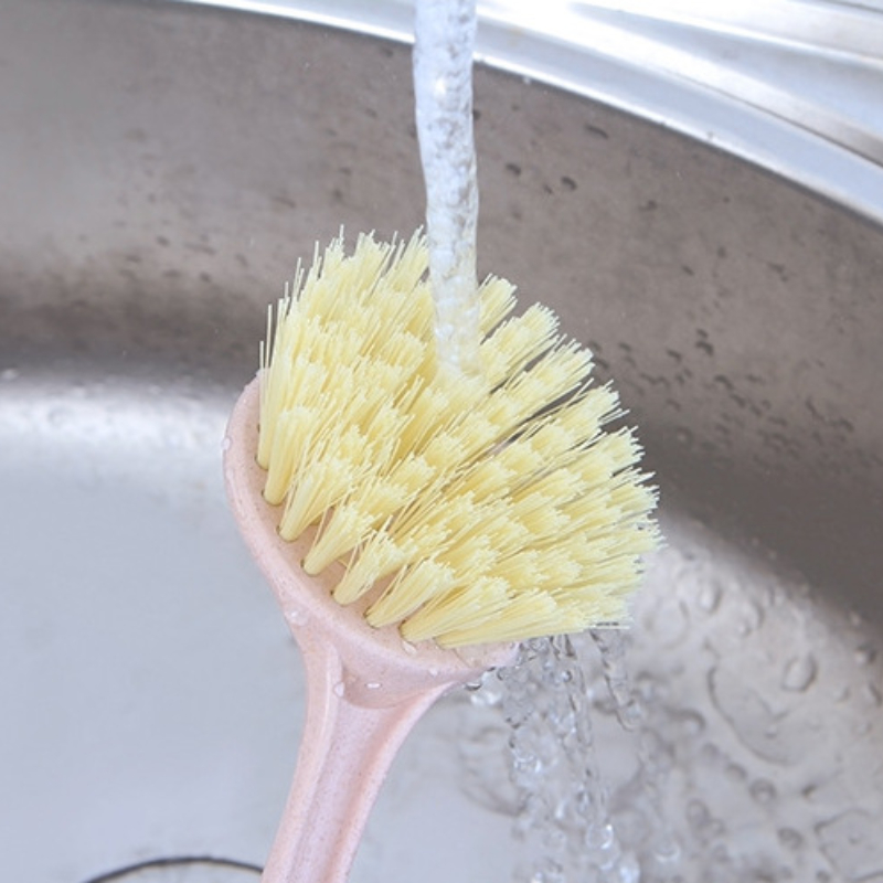 Long-Handled Plastic Pot-Washing Brush Kitchen Supplies Dishwashing Brush Household Pot-Washing Brush Sink Stove Cleaning Brush