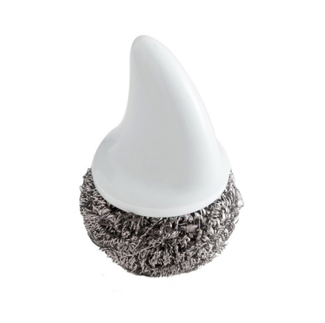 Shark Handle Steel Ball Pot Brush Cleaning Dish Brush with Handle Stainless Steel Brush Pot Ball Artifact Kitchen Supplies