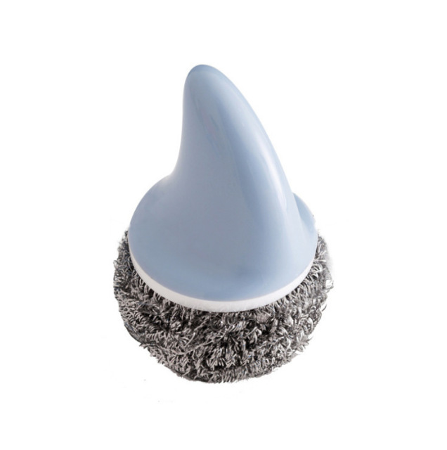 Shark Handle Steel Ball Pot Brush Cleaning Dish Brush with Handle Stainless Steel Brush Pot Ball Artifact Kitchen Supplies
