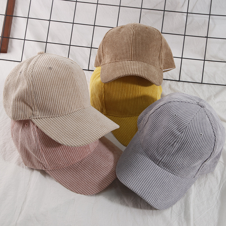 New Spring Summer Women Corduroy Cap Embroidery Baseball Hat Men Outdoor Fashion Adjustable Sun Hat