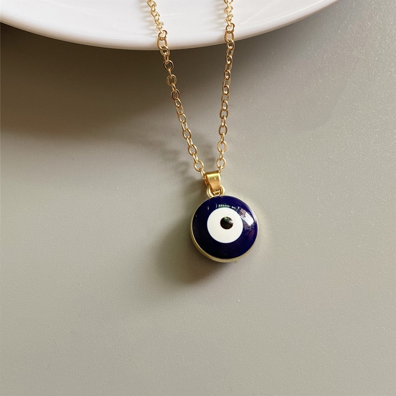1pc Blue Glass Evil Eye Necklace 15mm Charms Necklace Pendants For Women Lucky Eye  Necklace Jewelry Accessories Findings Making
