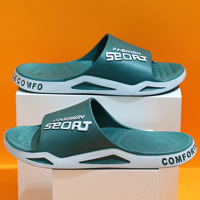 Summer Men's Slippers Thick Platform Alphabet Beach Sandals Non-slip Flat Zapatos Hombre Casual Shoes Women Flip Flops Slippers