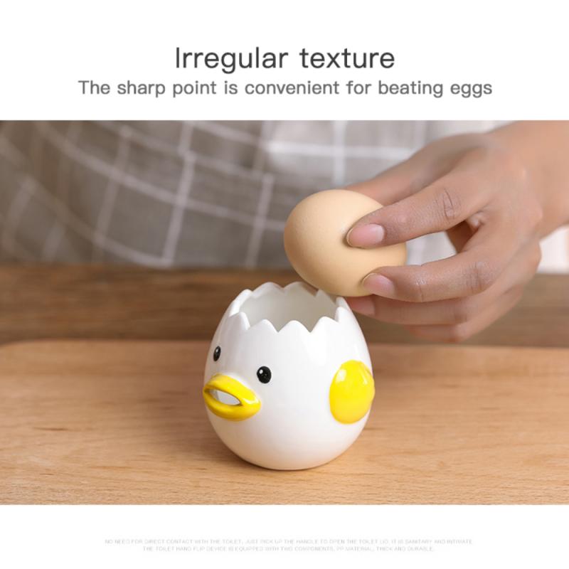 Creative Small Egg Yolk Separator Egg Filtration Ceramic Material Egg White Filtration Baking Tool Kitchen Supplies