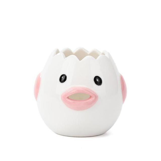 Creative Small Egg Yolk Separator Egg Filtration Ceramic Material Egg White Filtration Baking Tool Kitchen Supplies