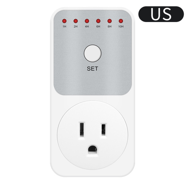 10Hr Countdown Timer Switch Socket Electronic 8 Plug Power Meter Intelligent Time Setting Control Socket Smart Control Plug-In