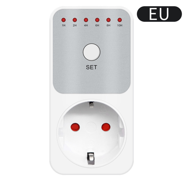 10Hr Countdown Timer Switch Socket Electronic 8 Plug Power Meter Intelligent Time Setting Control Socket Smart Control Plug-In