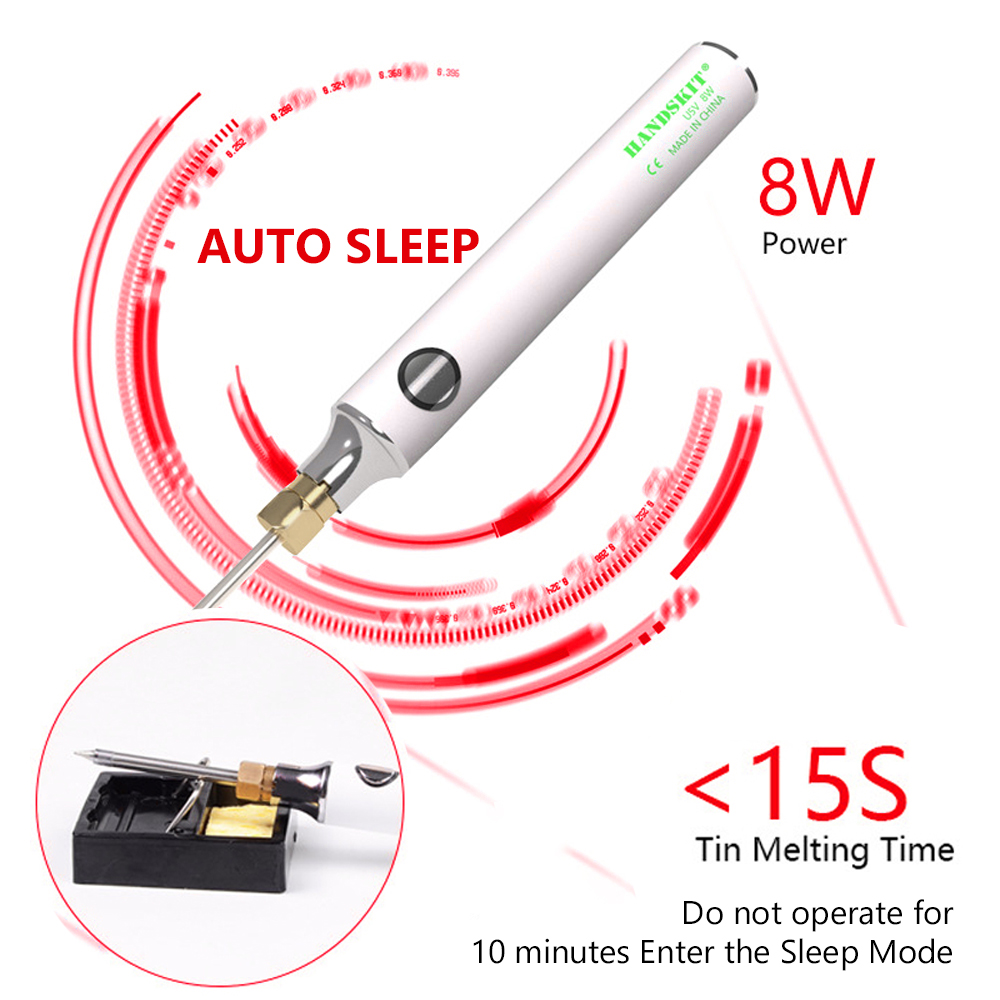 USB 5V 8W Electric Powered Soldering Iron Adjustable Temperature Range 330-450 Electric Soldering Irons Kit With Stand