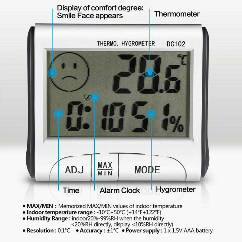 1 PC Mini Digital Thermometer Humidity Meter Room Temperature Indoor LCD Hygrometer DC102 Kitchen Tools ℃/℉ Changeable TSLM1