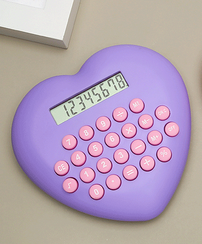 Multi-function 8-bit Calculator Creative Love Computer Font Clear Plastic Keys Student Supplies Wholesale Cute Calculator