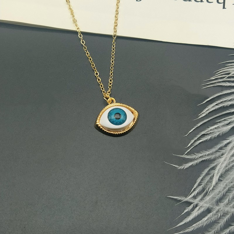 2PCS Fashion Charming Necklace Gothic Eyeball Vintage Punk  evil Eyes Pendant Necklace Lucky  Evil Eye Necklace Gifts