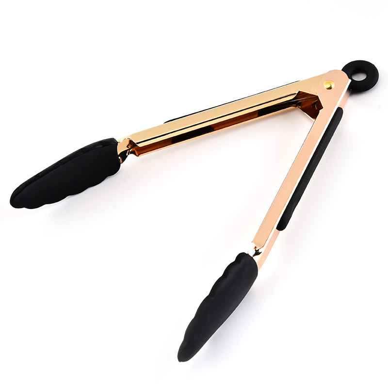 Silicone BBQ Grilling Tong Food Tong Stainless Steel Kitchen Tongs Non-slip Cooking Clip Clamp BBQ Salad Tools Grill Kitchen